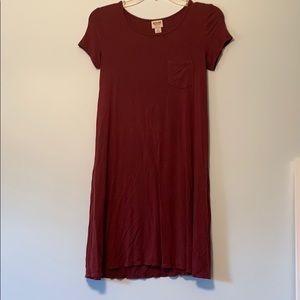 Maroon T-shirt dress